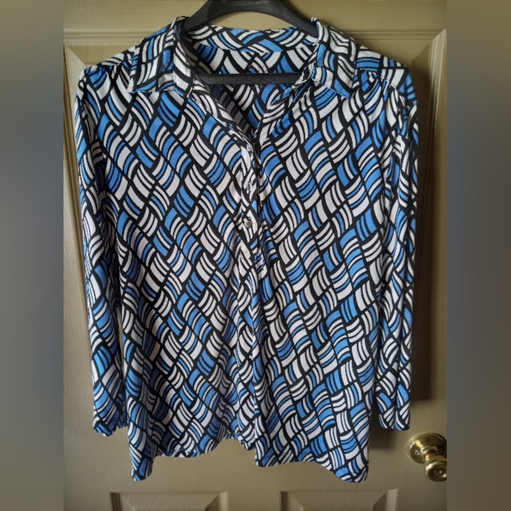 212 XL Business Casual Long Sleeve Blouse